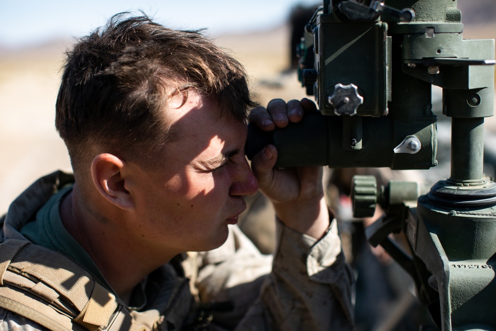 Marines with 1st Battalion, 11th Marine Regiment Conduct Battery Size Live-fire Defense Training