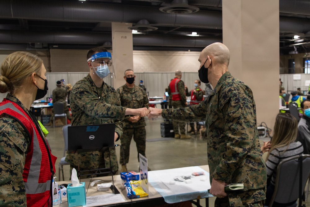 Sergeant Major of the Marine Corps visits Philadelphia Community Vaccination Center