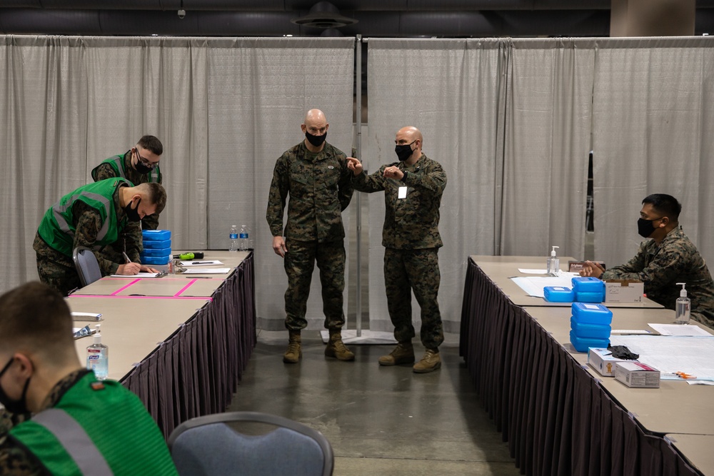Sergeant Major of the Marine Corps visits Philadelphia Community Vaccination Center