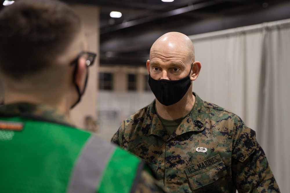 Sergeant Major of the Marine Corps visits Philadelphia Community Vaccination Center
