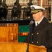 USS Constitution’s Commanding Officer Cmdr. John Benda speaks at an Easter Sunrise Service onboard the ship