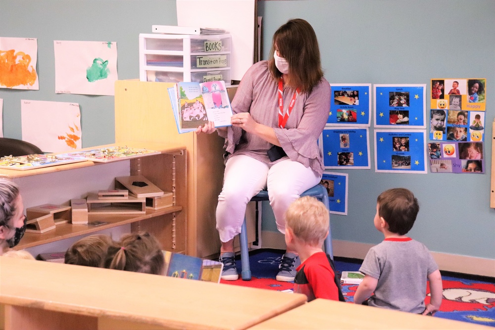 Garrison commander's spouse supports 2021 Month of the Military Child with book reading at Fort McCoy