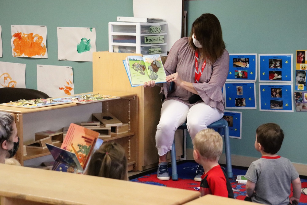 Garrison commander's spouse supports 2021 Month of the Military Child with book reading at Fort McCoy