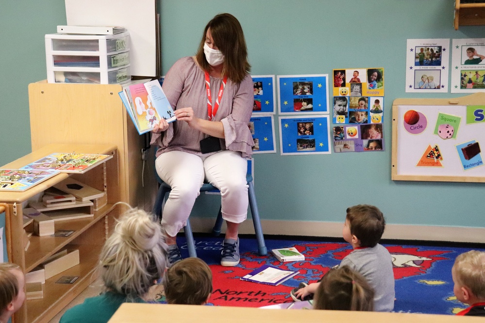 Garrison commander's spouse supports 2021 Month of the Military Child with book reading at Fort McCoy