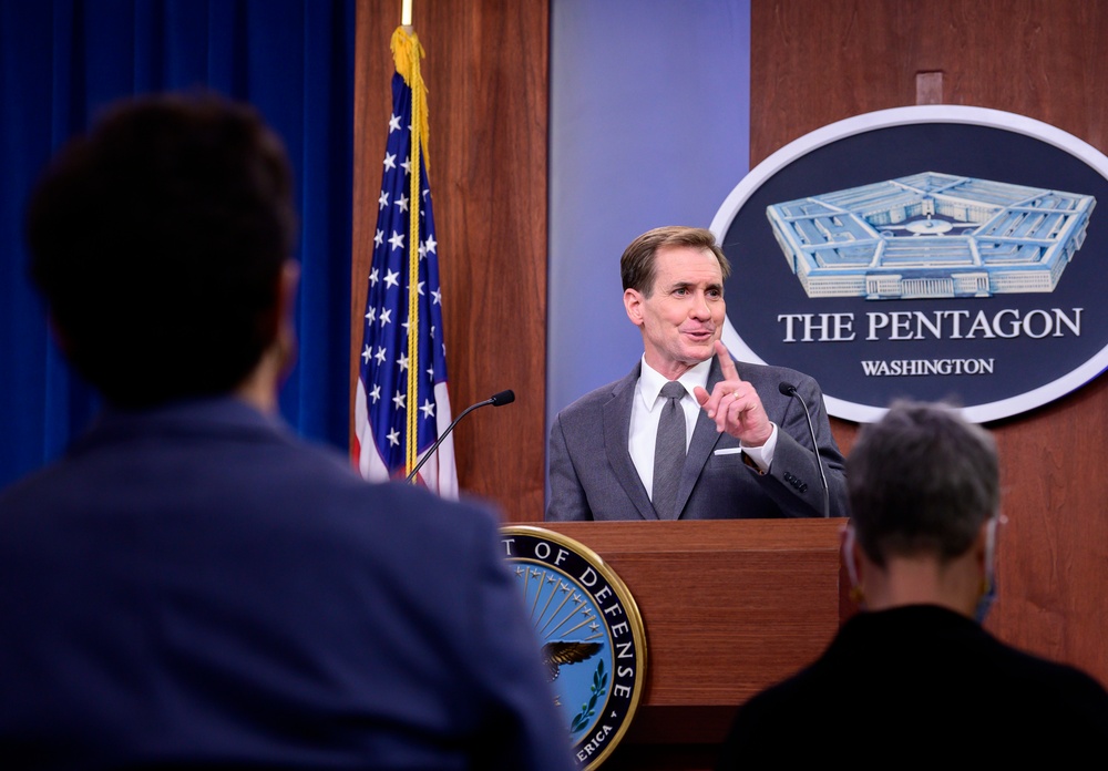 Pentagon Press Secretary John F. Kirby briefs press