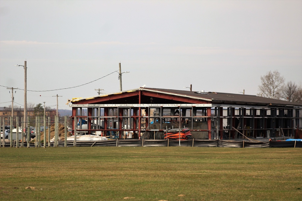 Construction of fitness facility continues at Fort McCoy running track