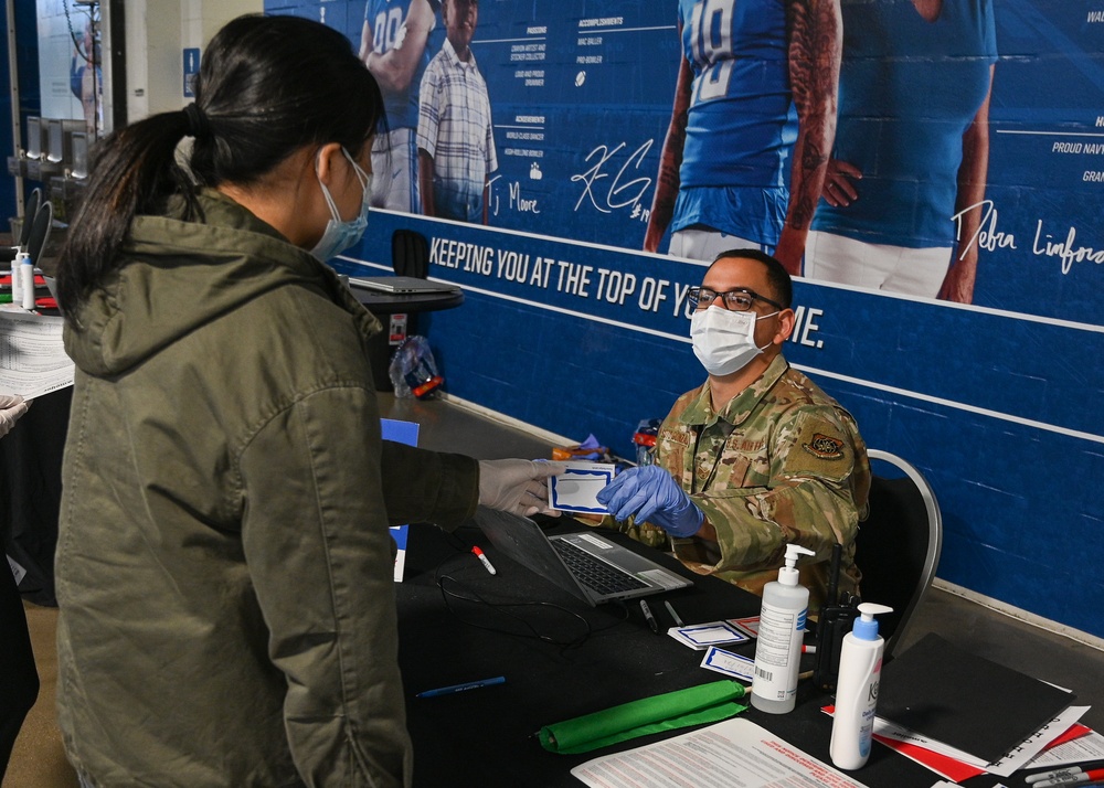Airmen and civilian partners support Ford Field CVC in Detroit