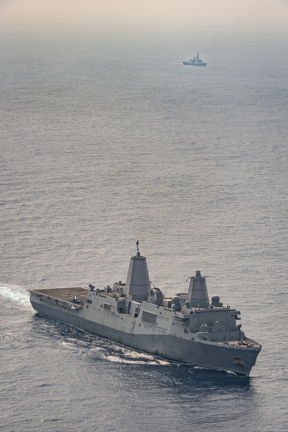 Ships operate in the Bay of Bengal in support of exercise La Perouse 2021