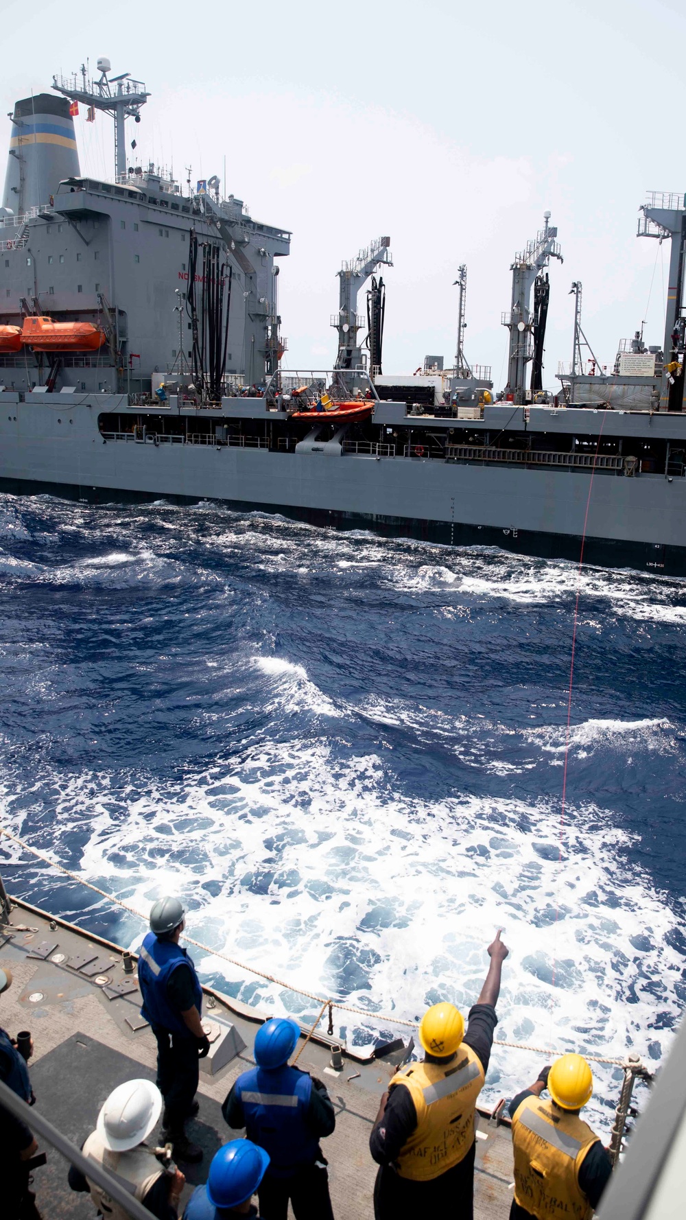 USS Rafael Peralta RAS with USNS Pecos