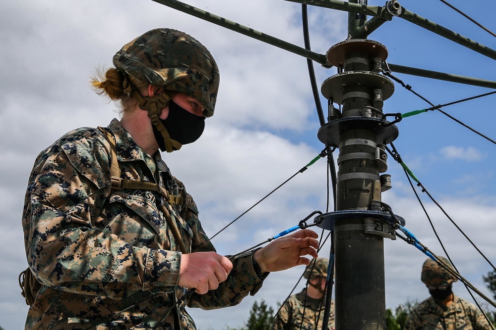 Marines with 3d Supply Battalion demonstrate their field communication capabilities