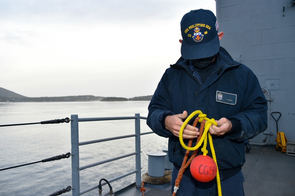 USS PHILLIPINE SEA TRANSITS MEDITERRANEAN SEA/DEPLOYMENT