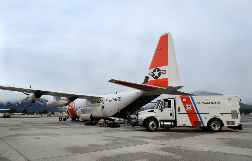 Coast Guard Air Station Kodiak crew makes a delivery in Juneau, Alaska