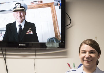 Navy veteran reenlists great niece via virtual ceremony