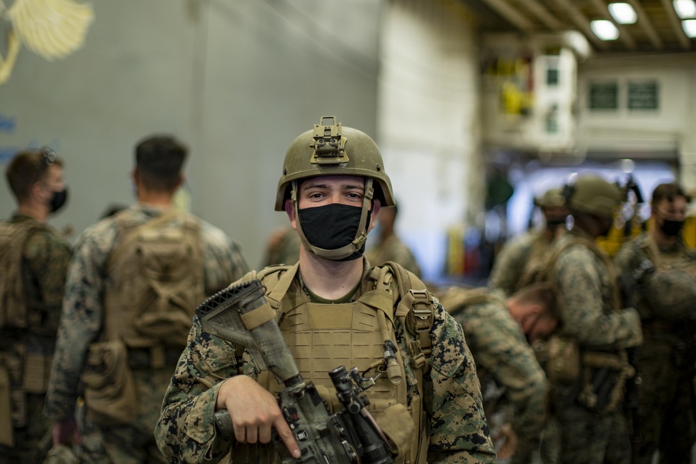 Marines with BLT 1/1 conduct serial call-away drill