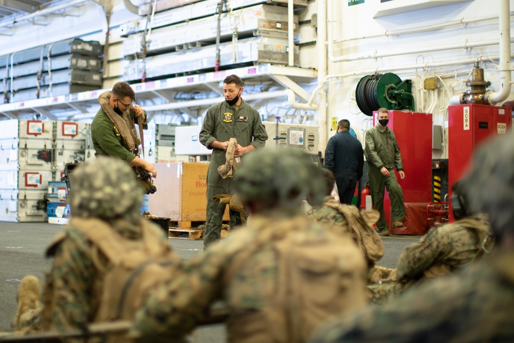 Marines with BLT 1/1 conduct serial call-away drill