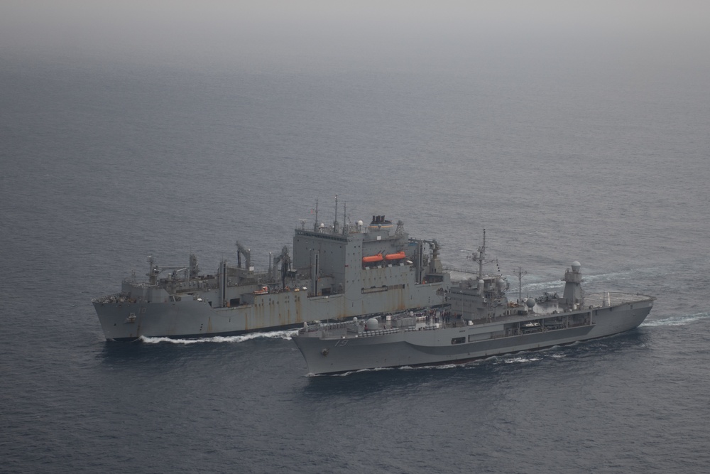 USS Blue Ridge Completes Underway Replenishment with USNS Charles Drew