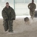 Spc. Sage Tirey, with Task Force Spartan, takes part in K-9 unit capabilities demonstration
