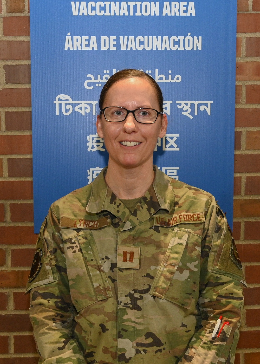 U.S. Air Force Capt. Casey Lynch talks about her role at the Detroit Community Vaccination Center