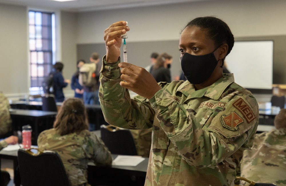 U.S. Air Force Airmen receive medical training prior to a center’s opening in Hyattsville, MD