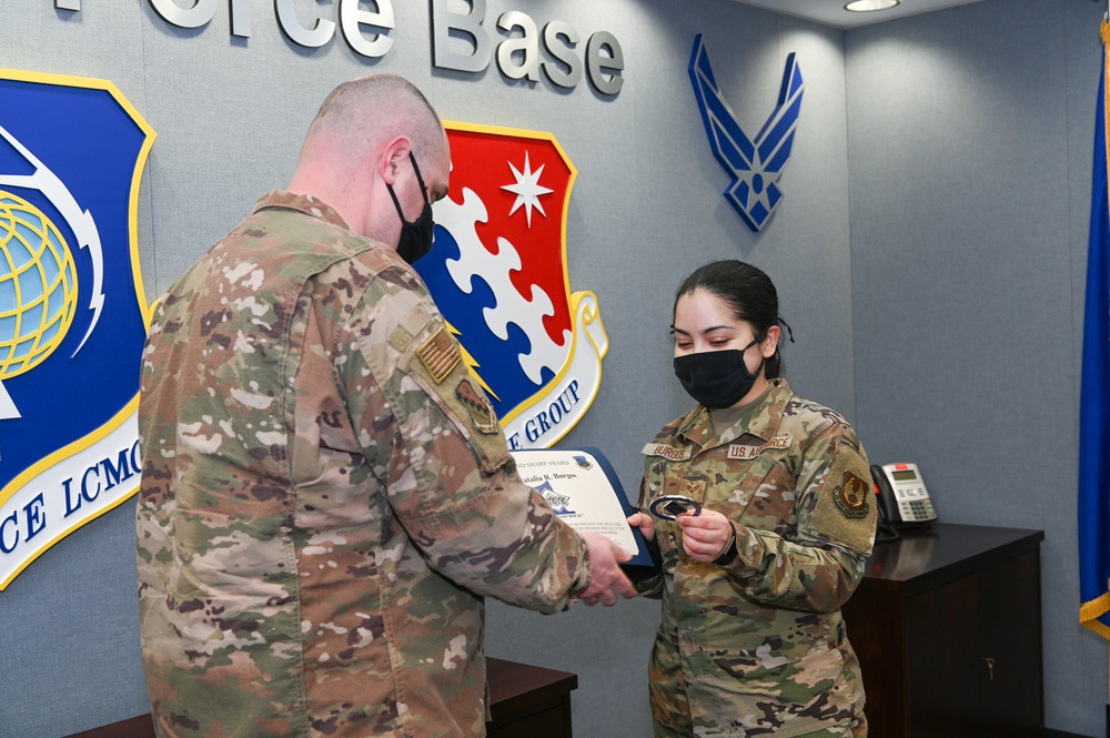 First sergeants present Diamond Sharp Awards to Airmen