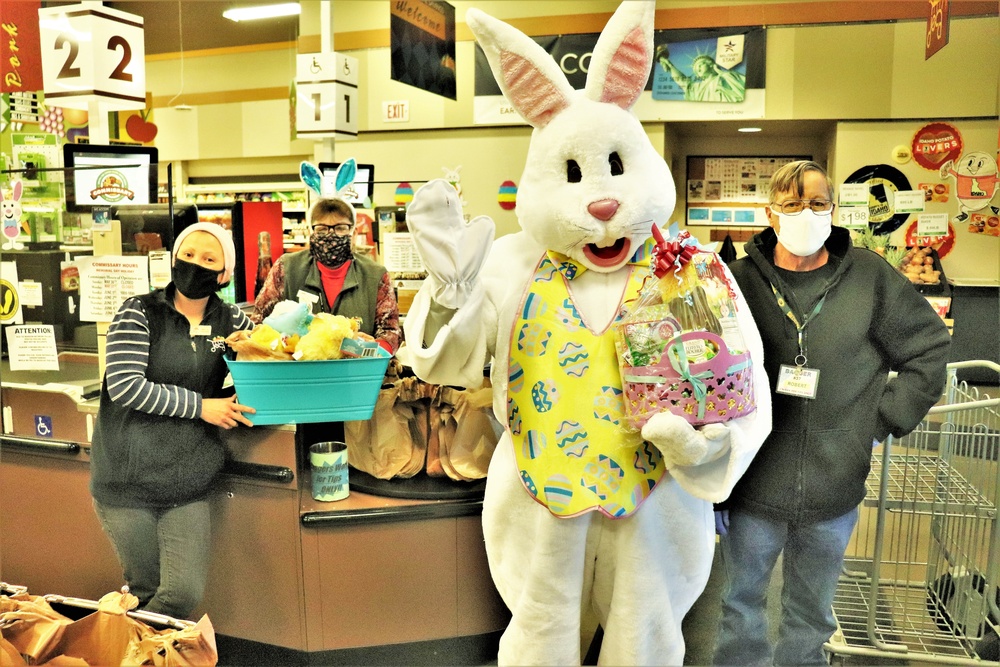 Fort McCoy Commissary personnel support 2021 Easter fun at Fort McCoy