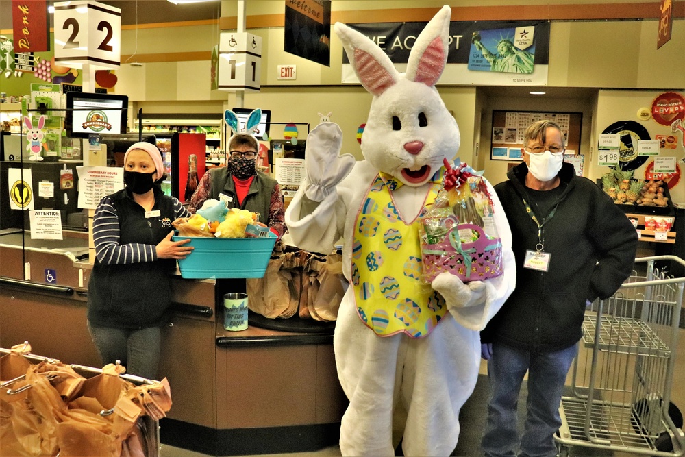 Fort McCoy Commissary personnel support 2021 Easter fun at Fort McCoy