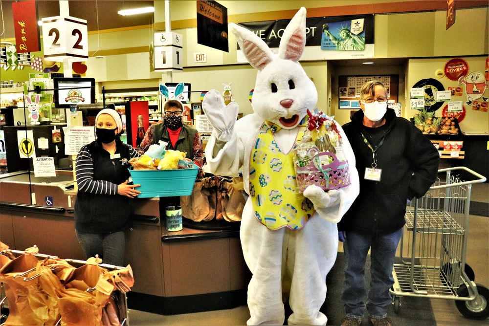 Fort McCoy Commissary personnel support 2021 Easter fun at Fort McCoy