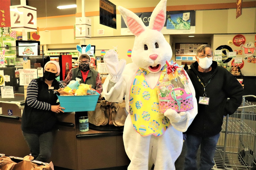 Fort McCoy Commissary personnel support 2021 Easter fun at Fort McCoy