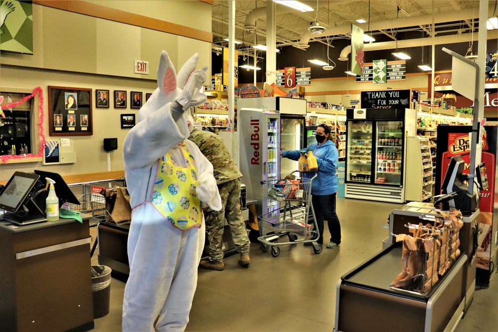 Fort McCoy Commissary personnel support 2021 Easter fun at Fort McCoy