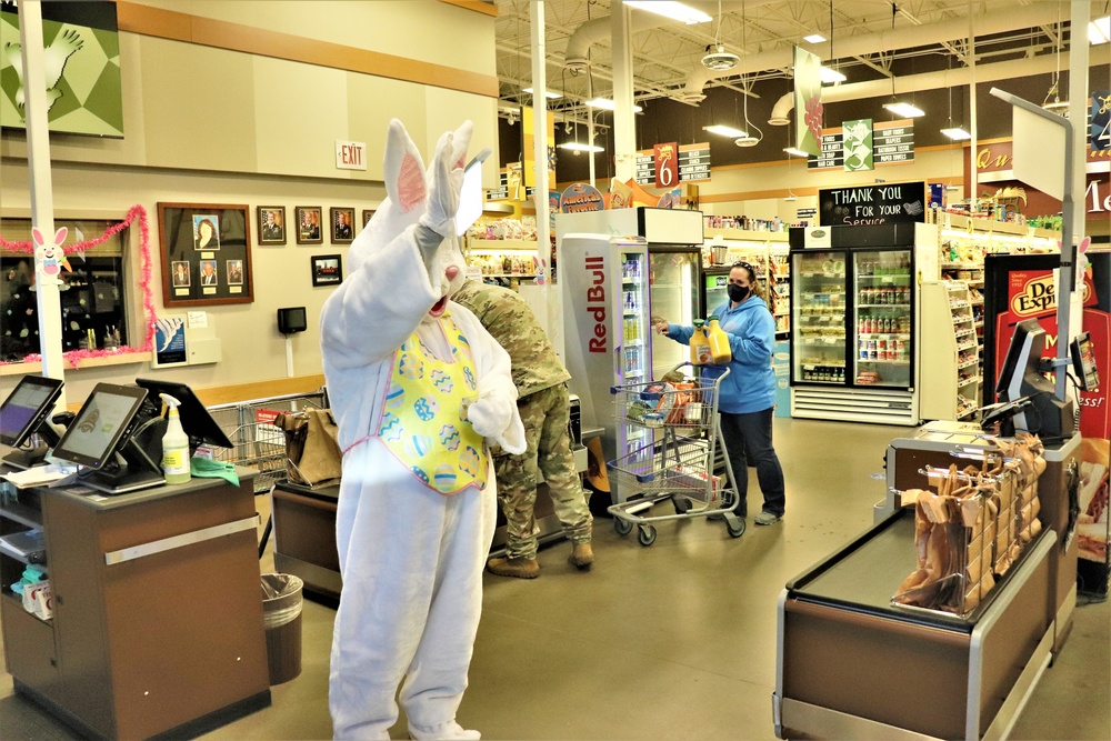 Fort McCoy Commissary personnel support 2021 Easter fun at Fort McCoy