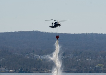 NY National Guard helicopter crews train to fight fires over the Hudson River