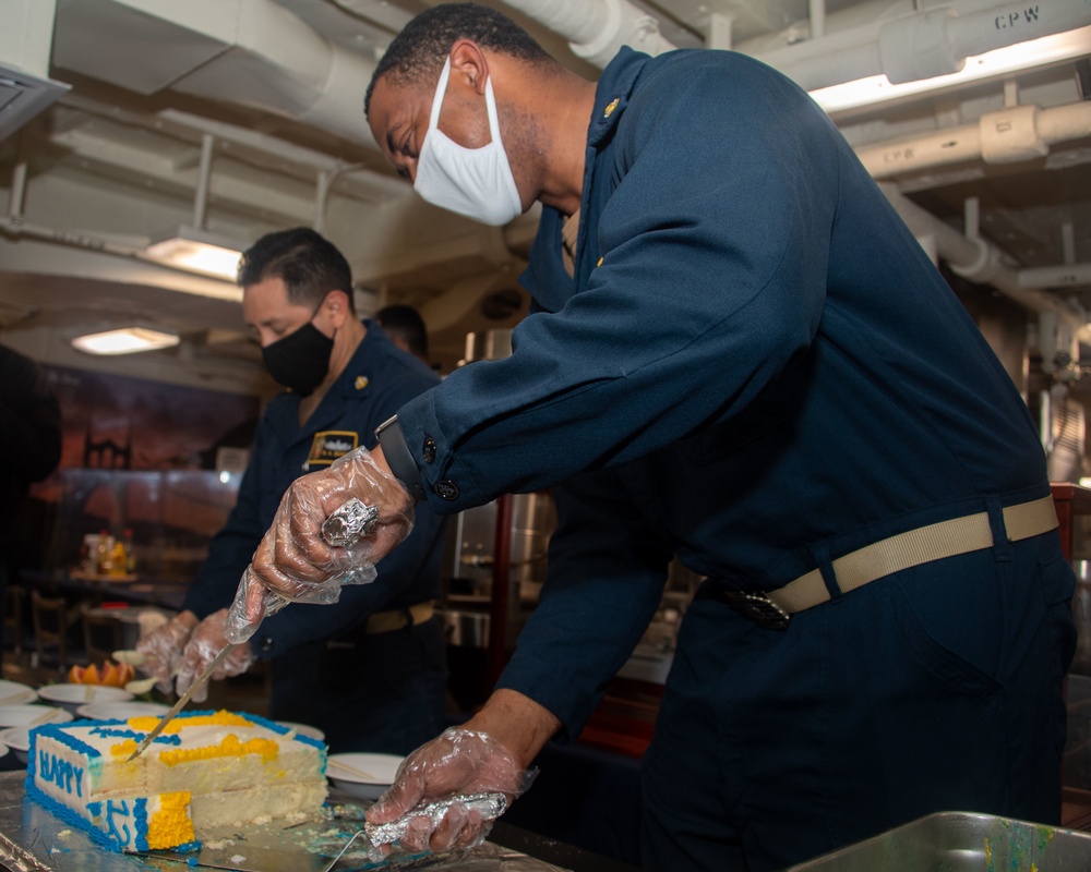 USS Portland (LPD 27) celebrates CPO birthday