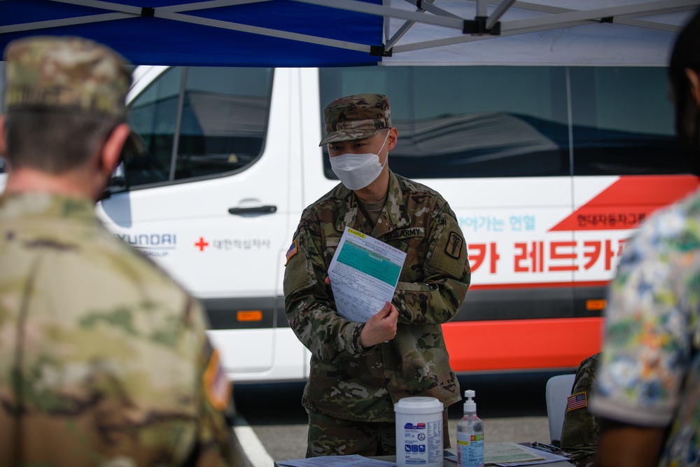 Korean National Red Cross blood drive at Humphreys
