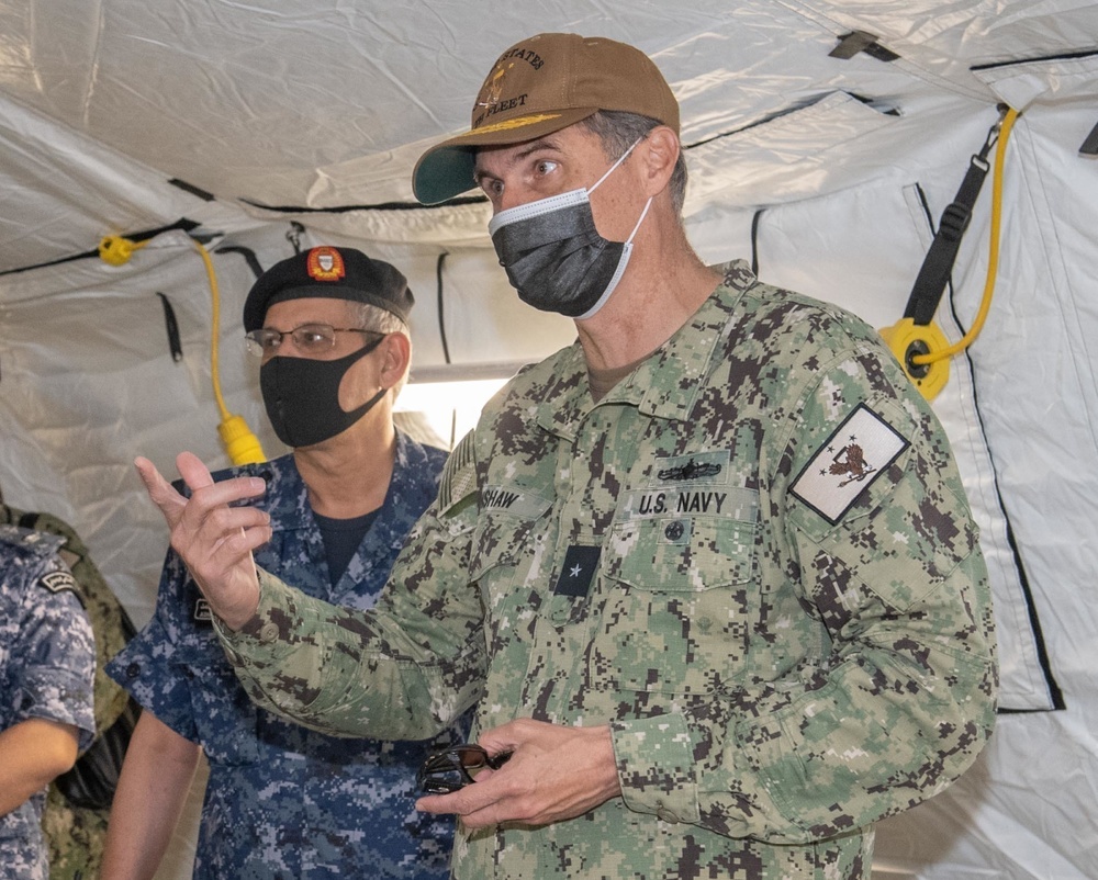 Rear Adm. Renshaw Visits CTF 56 For Neon Defender 21