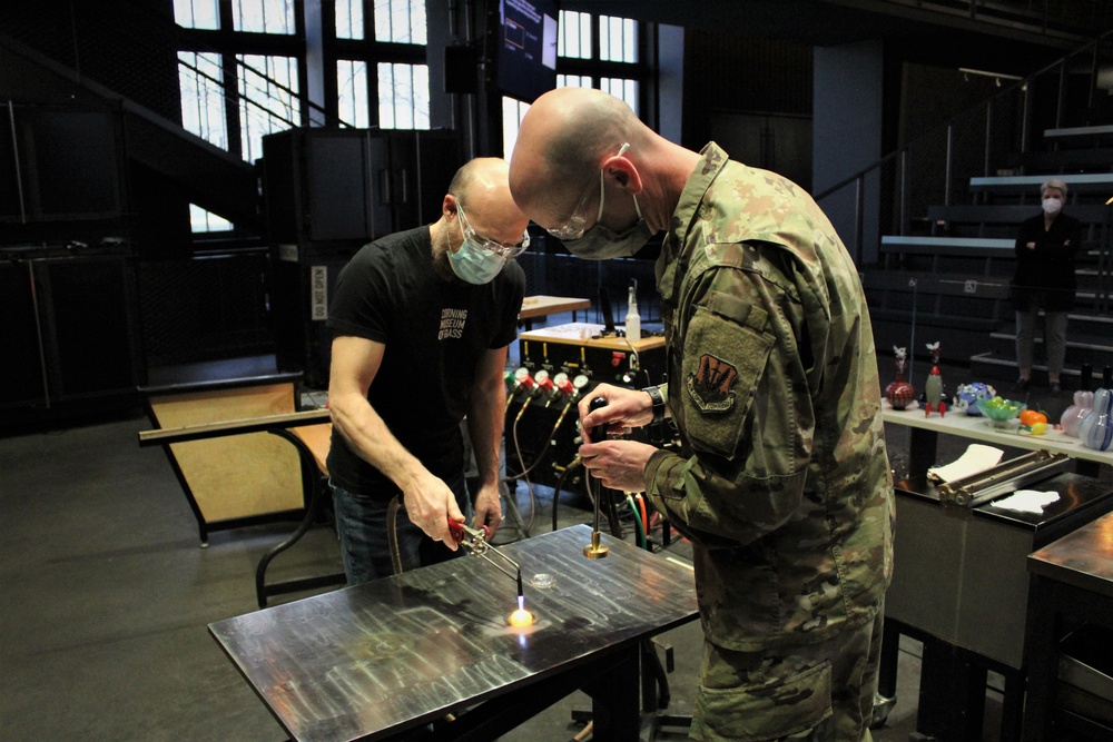 DVIDS - News - Glass museum hand crafts glass challenge coins for NY National Guard