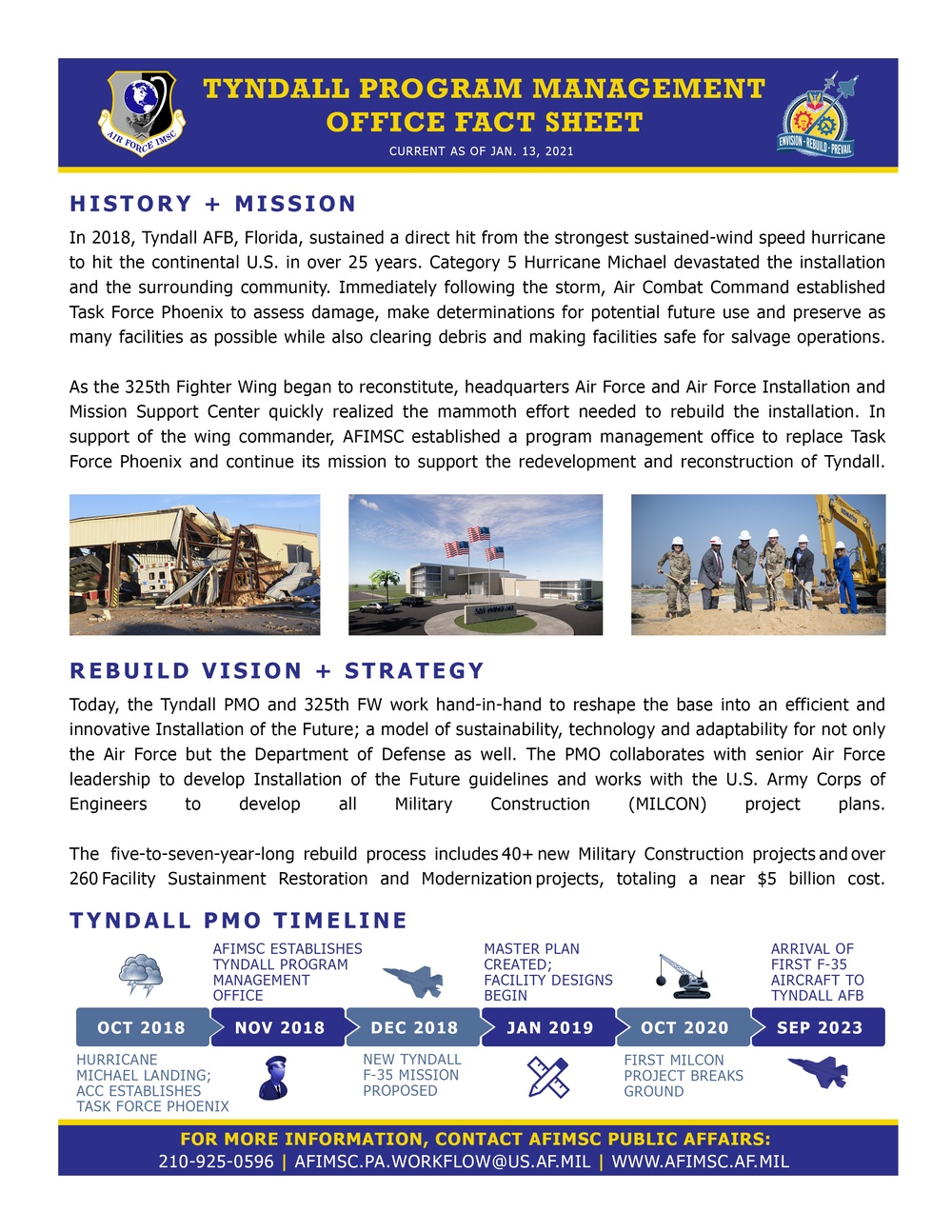 Tyndall Program Management Office Fact Sheet