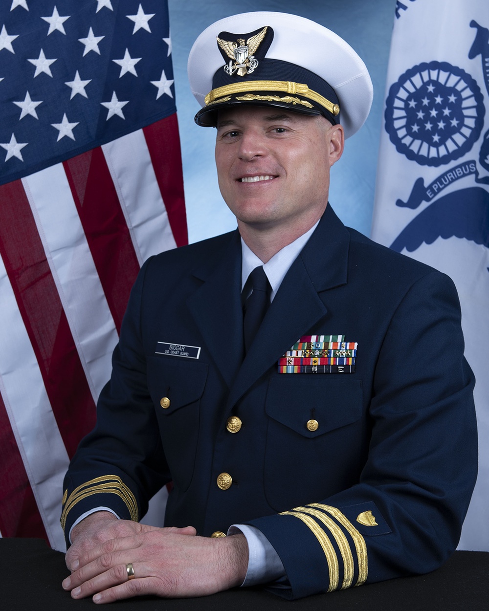 U.S. Coast Guard Cmdr. Jason M. Biggar honorably retired during ceremony at U.S. Coast Guard Training Center Cape May, New Jersey