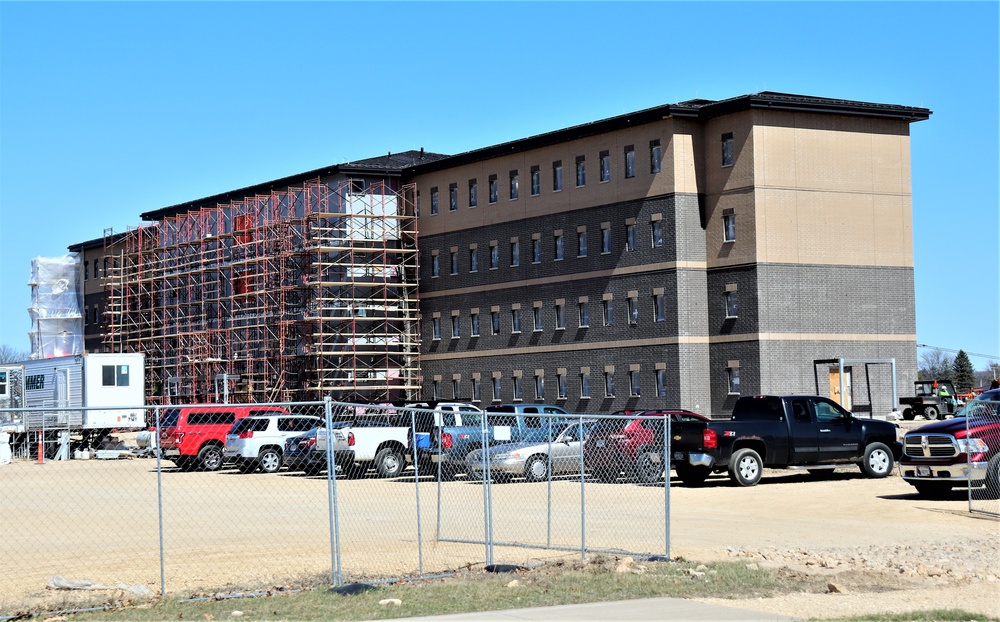 Construction of new, modern barracks building continues at Fort McCoy in April 2021