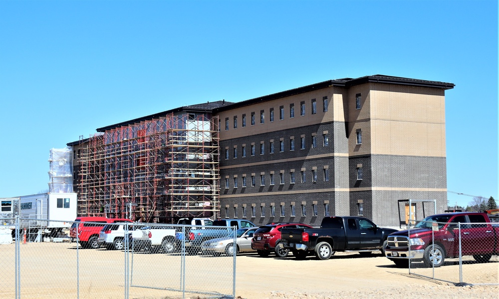 Construction of new, modern barracks building continues at Fort McCoy in April 2021