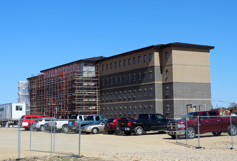 Construction of new, modern barracks building continues at Fort McCoy in April 2021