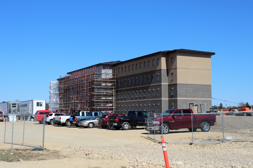 Construction of new, modern barracks building continues at Fort McCoy in April 2021