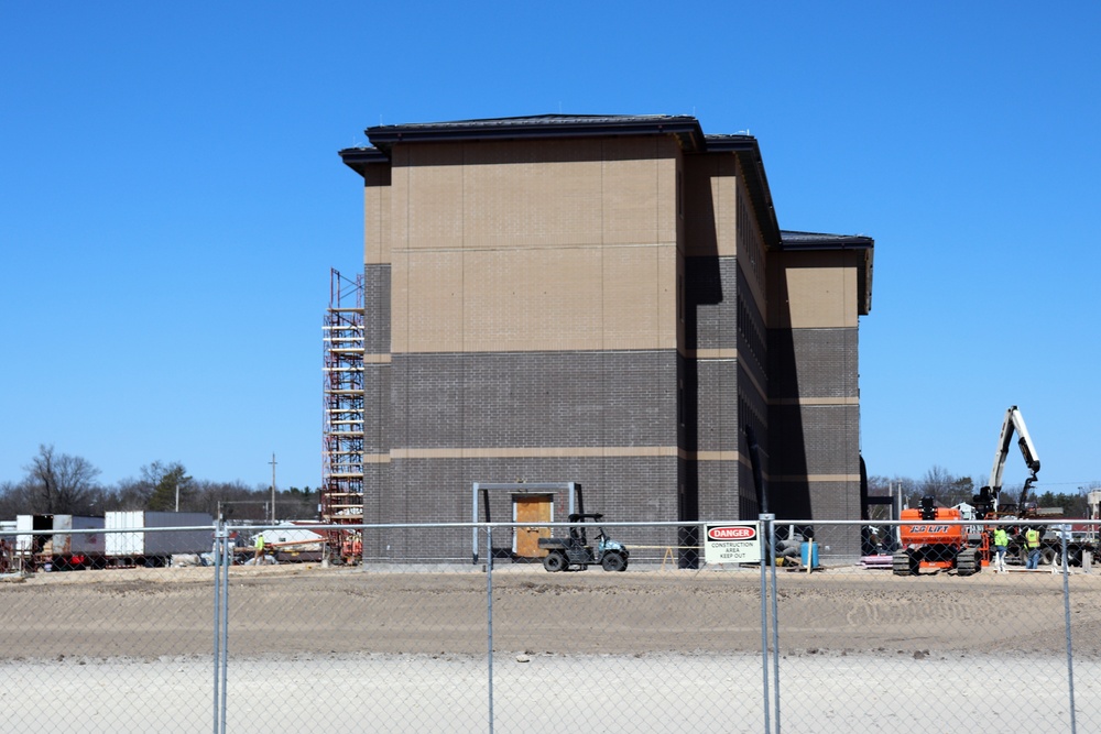 Construction of new, modern barracks building continues at Fort McCoy in April 2021