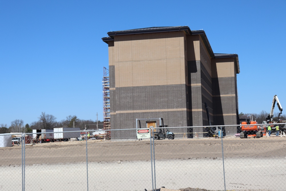 Construction of new, modern barracks building continues at Fort McCoy in April 2021