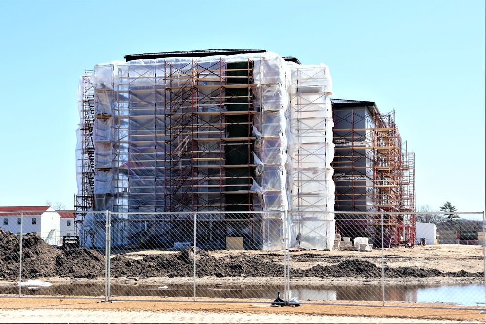 Construction of new, modern barracks building continues at Fort McCoy in April 2021