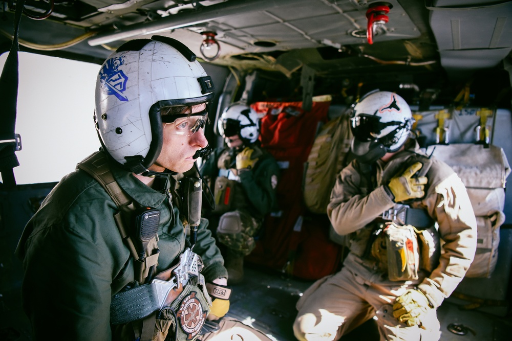 Longhorns of Helicopter Search and Rescue Squadron Conduct SAR Training