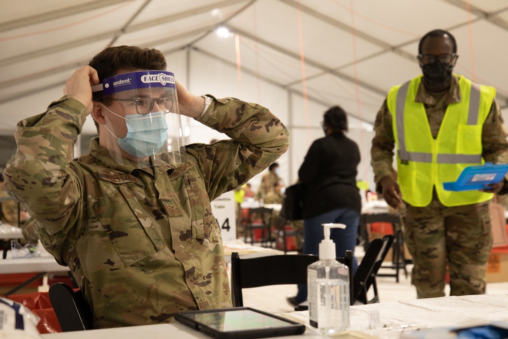 U.S. Air Force Airmen assist FEMA at the new CVC in Greenbelt, MD
