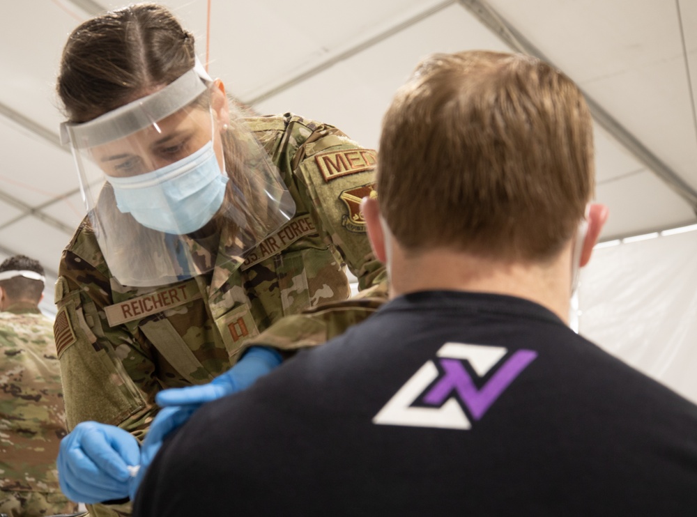 U.S. Air Force Airmen assist FEMA at the new CVC in Greenbelt, MD