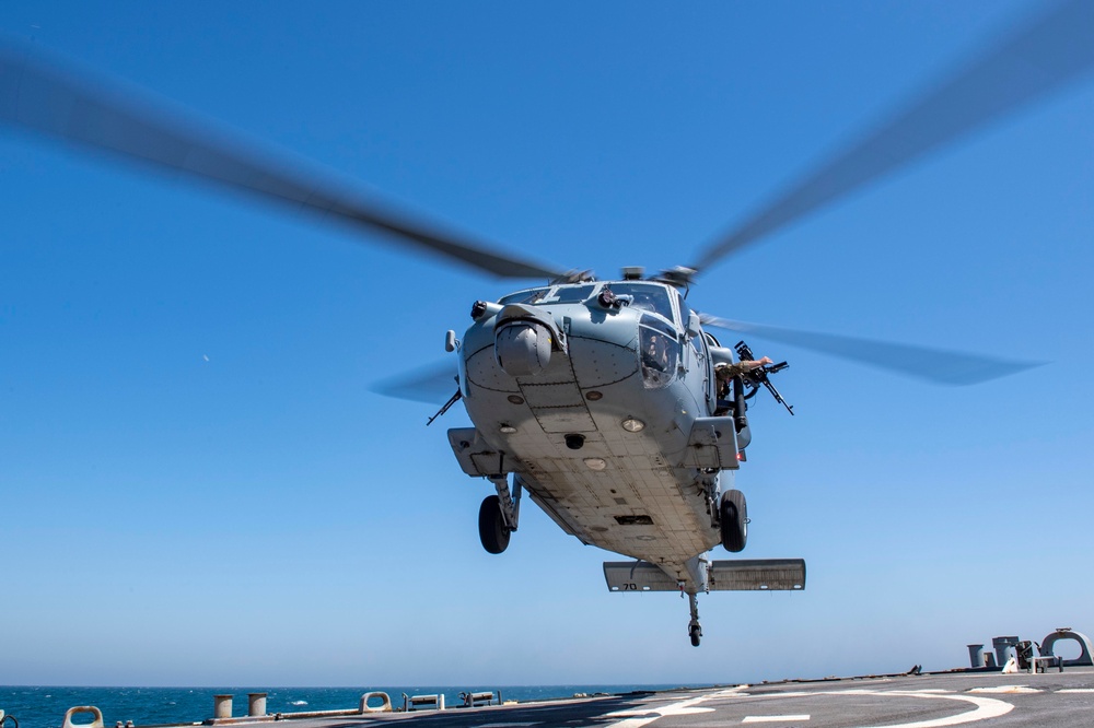 USS Laboon Conducts Flight Operations with HSC 26