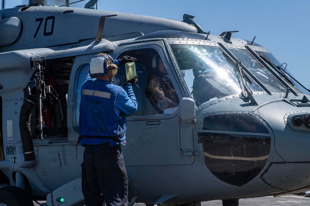 USS Laboon Conducts Flight Operations with HSC 26