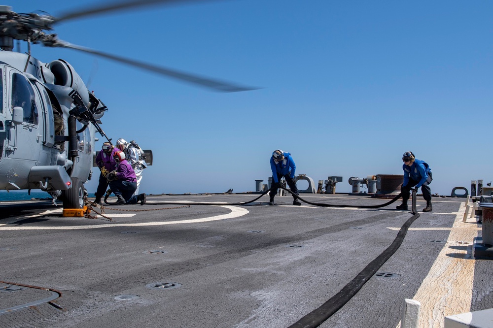 USS Laboon Conducts Flight Operations with HSC 26